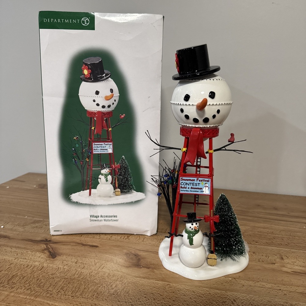 Department 56 Dept Village Snowman Water Tower 800013 Christmas